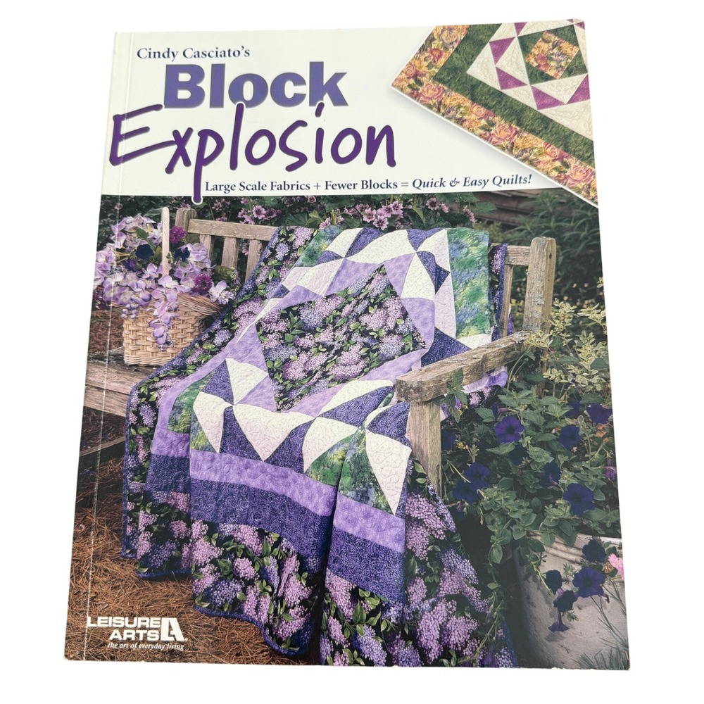 Block Explosion Quilting Pattern Book Cindy Casciato Softcover Leisure Arts